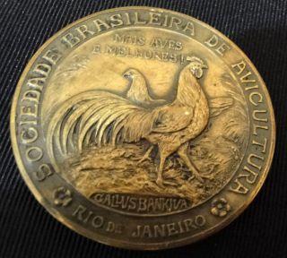 Medal Augusto Girardet Brazilian Society Of Poultry Rio De Janeiro Brazil Rare photo