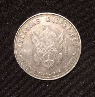 Vintage Arkansas Razorbacks 1964 - 65 Conference Champs Flippin Good Luck Coin photo