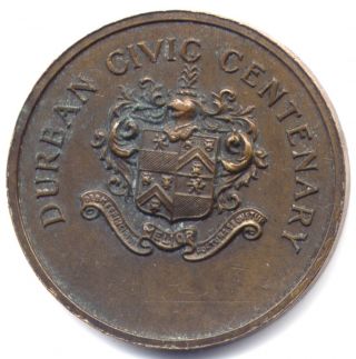 Union Of South Africa: Natal: Durban Centenary Medal,  1954: Bronze photo