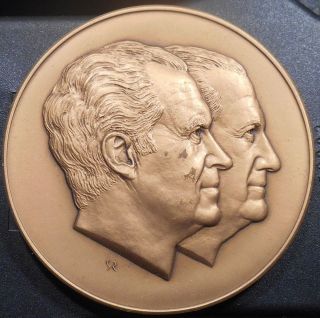 1973 Bronze Nixon/agnew Inaugural Medal By Gilroy Roberts,  Franklin photo