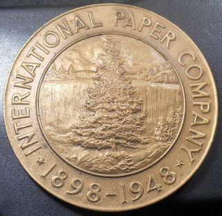 Scarce 1948 International Paper Company 50th Anniversary Bronze Medal,  Maco photo