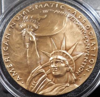 2002 Official 111th American Numismatic Convention Bronze Medal,  Nyc,  Hoffman Mb photo