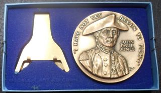 Huge 1979 Capitol Historical Society John Paul Johns Bronze Medal,  Edward Grove photo