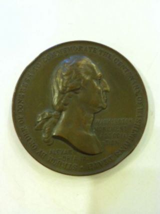 George Washington Centenary Token Masonic Bronze Coin Medal Alexandria Va 1899 photo
