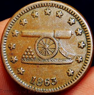 Old Us 1863 Civil War Token 