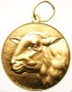 Portrait Of The Sheep Animal - Large Vintage Medal Signed R.  Demeester Exonumia photo 1