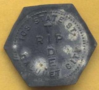 Vintage Rip Tide,  Calumet City,  Illinois,  Good For 5 Cents In Trade Token. photo