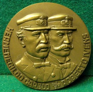 Portuguese Africa Explorers / Africa Map 78mm 1985 Bronze Medal By Sousa Machado photo