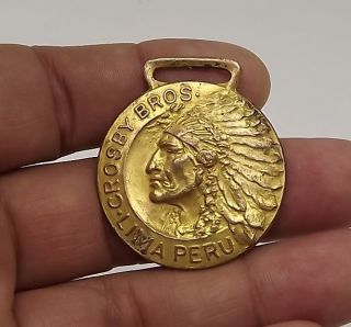 Medal Crosby Brothers Bros C West Desinfecting Co Lima Peru Apache Indian Chief photo