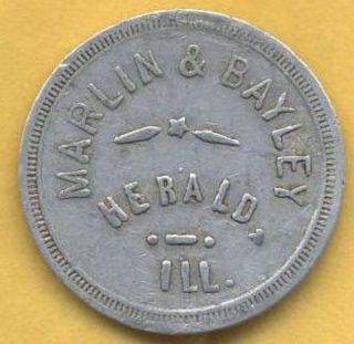Vintage Marlin & Bayley,  Herald,  Illinois 25 Cents In Merchandise Token. photo