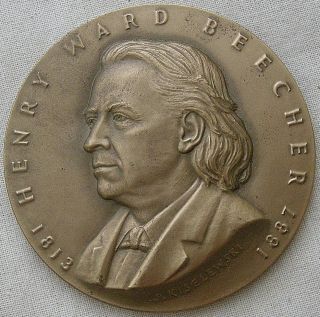 Henry Ward Beecher Hall Of Fame Medal,  1964 By Joseph Kiselewski photo