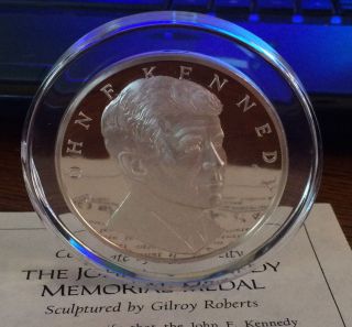 Franklin John F.  Kennedy Memorial Medal Sterling Silver 1973 W/ Certificate photo