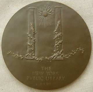 The York Public Library 50th Anniversary Medal,  1961 By Leonard Baskin photo