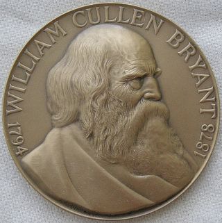 William Cullen Bryant Hall Of Fame Medal,  1967 By Agop Agopoff photo