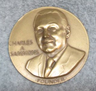 Charles A Sammons Medal Medallion Reserve Life Insurance Co Medallic Art Brass photo