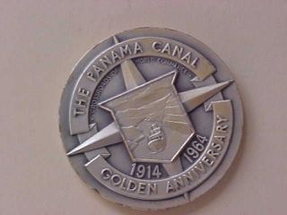 Silver Medal Panama Canal Zone Golden Aniversary 1914 - 1964 Very Rare Only 500 Pc photo