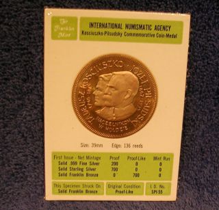 International Numismatic Agency - Franklin - Proof - Like Specimen Coin Medal photo