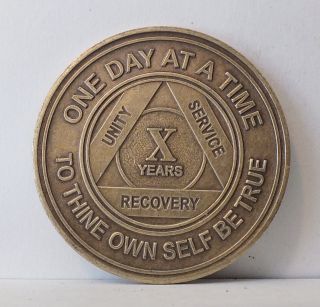 Alcoholic 10 Year Recovery - One Day Chip - Medallion Coin Medal Token Aa Anonymous photo