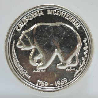 1969 California Bicentennial Bear Medallion.  999 Silver photo