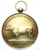 Improvement Of Cow Species - 1894 Antique Gilded Silver Art Medal Signed Hart Exonumia photo 1