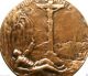 Sacred Heart Jesus - Humanity & Homeland - Antique Art Medal Signed J Witterwulghe Exonumia photo 2