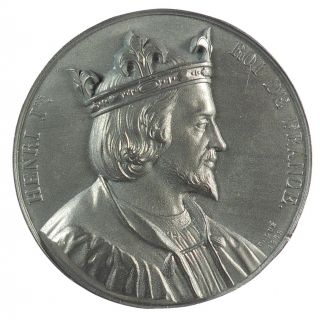 Henri I King Of France.  By Caque.  White Metal photo