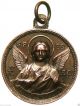 Angel Of Hope & Pope Pius V - Rare Antique Art Medal Pendant Signed Ludovic Penin Exonumia photo 2