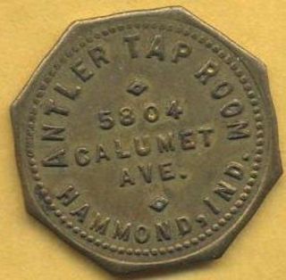 Vintage Antler Tap Room,  Hammond,  Indiana 10 Cent In Drink Token. photo