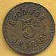 Vintage H.  N.  Perry,  Highland,  Indiana 5 Cents In Trade Token. Exonumia photo 1