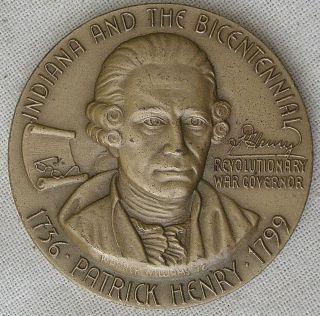 Maco.  Indiana Bicentennial Series Patrick Henry Medal,  1972 By Warner Williams photo