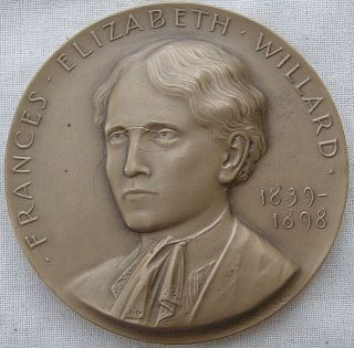 Frances E.  Willard Hall Of Fame For Great Americans Medal,  1969 By Cp Jennewein photo