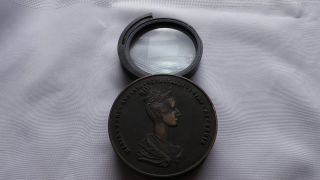 Vtg Pocket Magnifying Glass Loupe Maria Anna Augusta Ferdinandi Coin photo