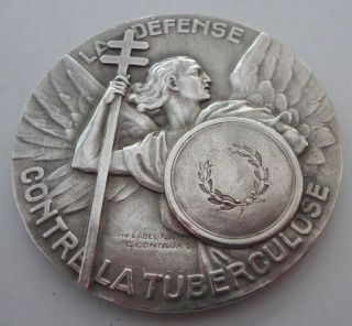 1950 Archangel St Michael / Fight Against Tuberculosis French Art Medal photo