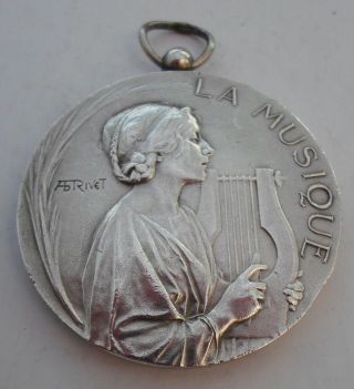 Saint Cecilia / Music Award 1932 French Art Nouveau Medal By Rivet photo