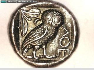 2rooks Greece Greek Attica Athens Tetradrachm Coin Athena / Owl Olive Spray Gift photo