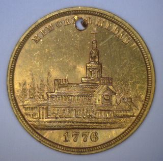 1876 Philadelphia International Exhibition Memorial Medal Bu Lustrous Unc photo