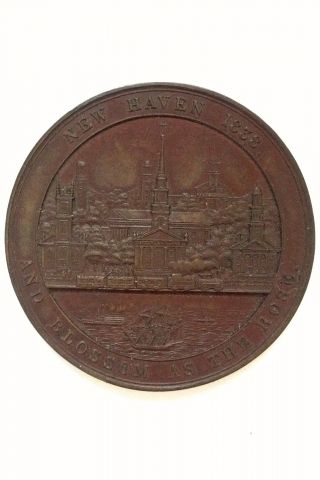 Haven Ct 1838 Bicentennial Bronze Medal,  Clipper Ship,  Steam Ship,  Rr photo