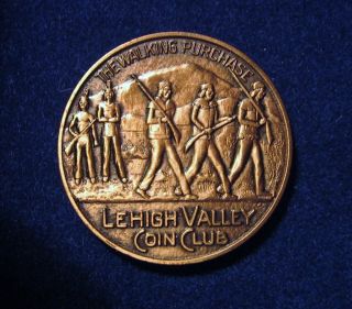 1967 Lehigh Valley Coin Club Pa Walking Purchase Club 30th Anniversary Coin photo