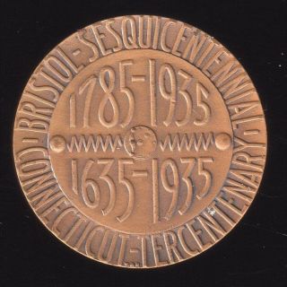 1935 Bristol Connecticut Sesquisentennial Bronze Medal photo