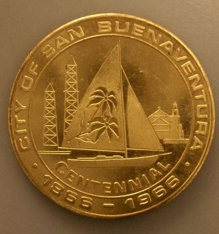 1966 San Buenaventure Centennial Token 50 Cents photo