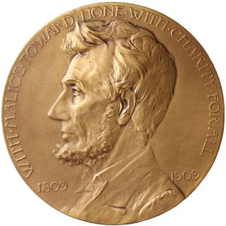 1909 Abraham Lincoln Centennial Birth Medal By Davison ' S Sons Philadelphia photo
