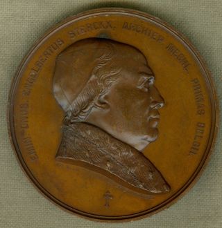 1867 Belgium Medal In Honor Of Englebert Sterckx,  Archbishop,  By Charles Wiener photo