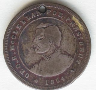 1864 George Mcclellen Campaign Medal Hake - 3041? Great Design On Reverse photo