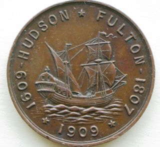 1909 Hudson - Fulton Ter - Centenary Celebration Medal photo