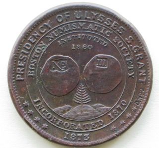 1873 Wood’s Memorial Series Medal Presidency Of Ulysses S.  Grant Type 2 photo
