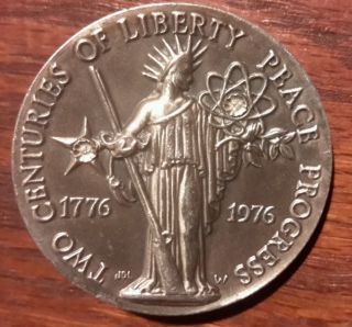 Silver Medallion Bicentenial 2 Centuries Of Liberty & Peace ● 2 Real Diamonds ● photo