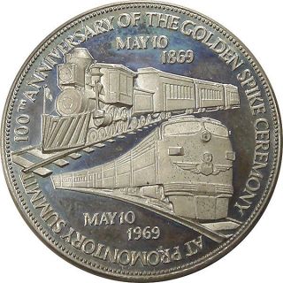 1969 100th Anniversary Of Golden Spike Ceremony Sterling Silver Medal photo