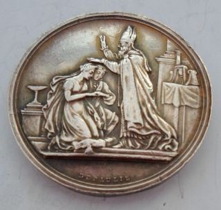 1850s Wedding / Marriage French Silver Medal By Depaulis photo