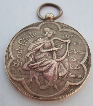 1927 Saint Cecilia Music Award French Bronze Art Medal / St Cecile photo