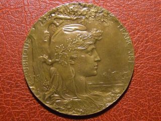 Art Nouveau 1900 Universal Exposition & Ii Olympics Of Paris Medal By Chaplain photo
